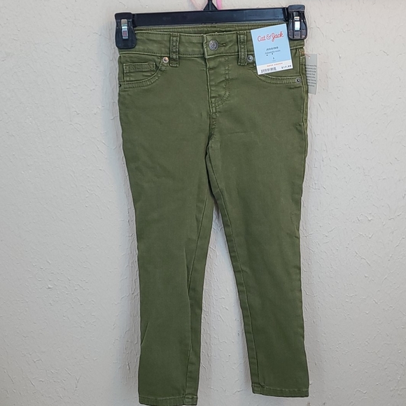 Cat & Jack Other - 💙 NWT girls super stretch jeggings, olive green